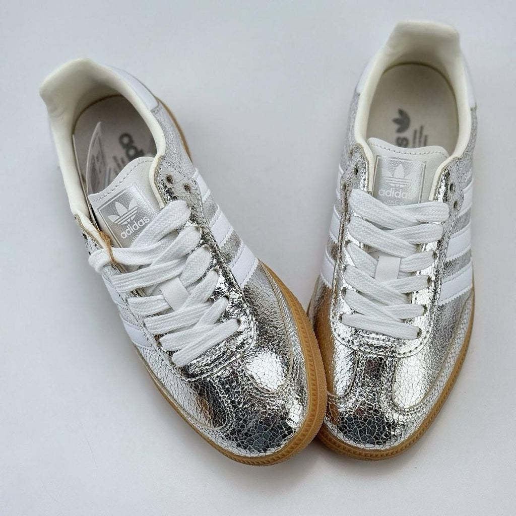 Adidas Samba OG "Silver Metallic Cracked Leather"